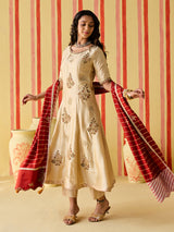 Champagne gold women regal anarkali suit