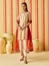 Pale gold women designer dhoti suit