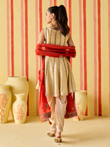 Pale gold women designer dhoti suit