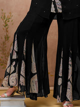Black women geometric paisley sharara suit