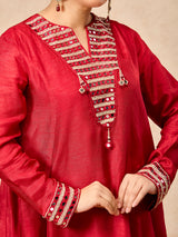 Maroon women aabla embellished dhoti suit