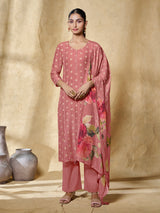 Dusty rose women floral printed kurti set