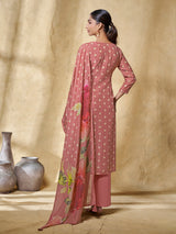 Dusty rose women floral printed kurti set