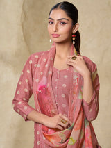 Dusty rose women floral printed kurti set