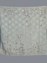 Mint green silk unstitched lehenga choli with dupatta