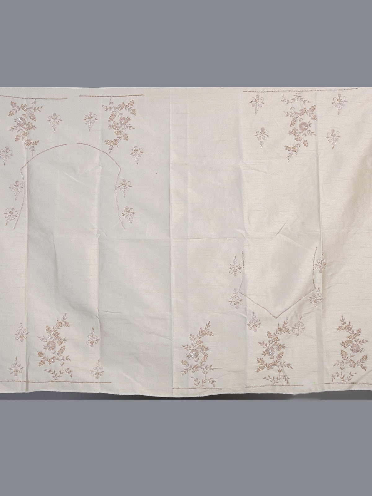 Off white raw silk unstitched lehenga choli for weddings