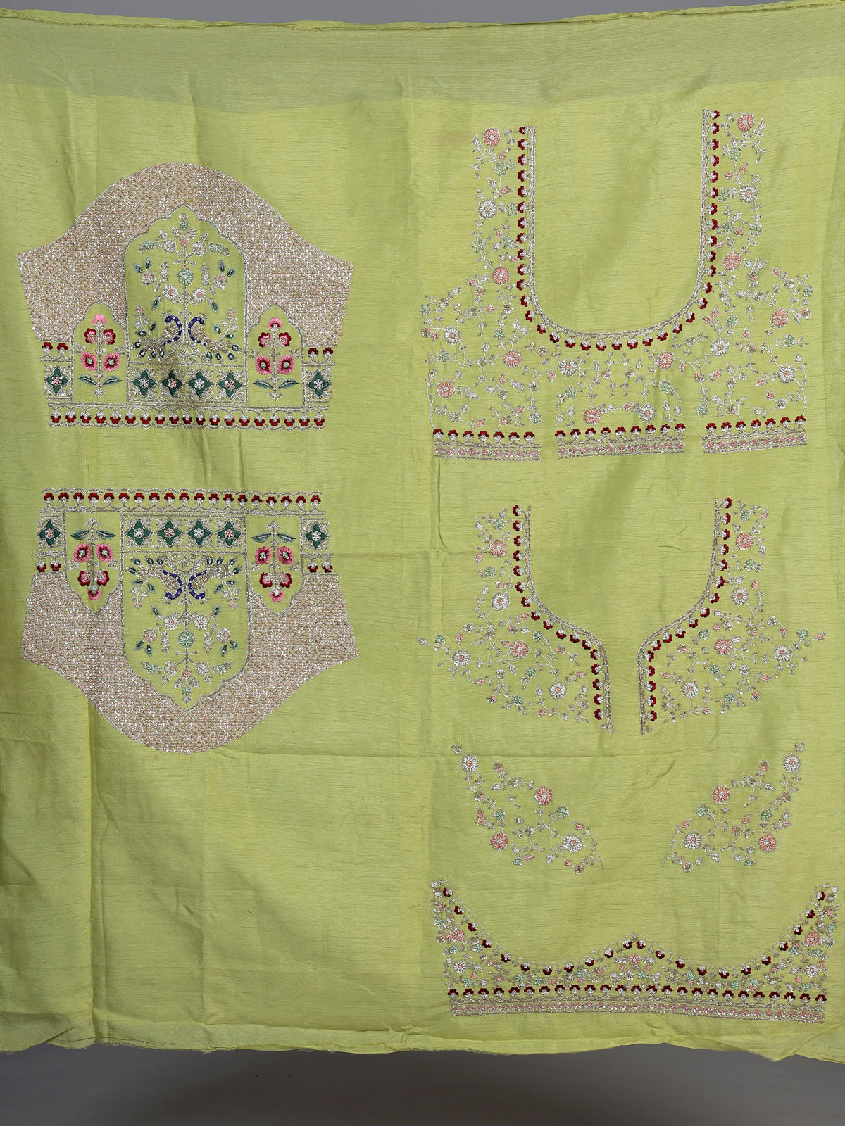 Pista green raw silk unstitched lehenga choli for wedding