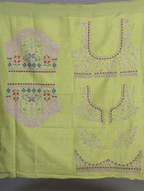 Pista green raw silk unstitched lehenga choli for wedding