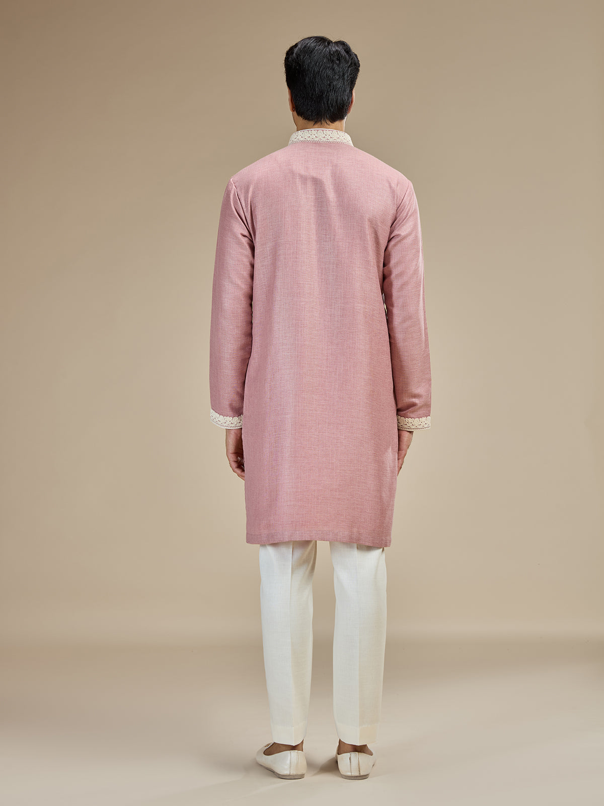 Pink men lucknowi chikankari kurta suit