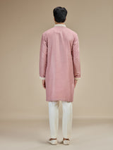 Pink men lucknowi chikankari kurta suit