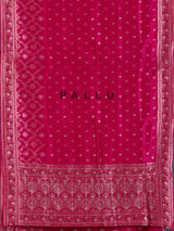 Rani pink silk saree with elegant butti work