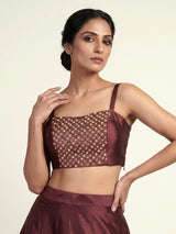 Maroon womens designer jacket lehenga suit