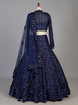 Navy womens glamorous sequin lehenga choli