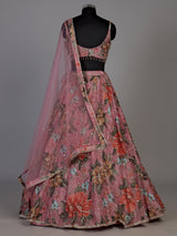 Onion pink womens floral printed lehenga