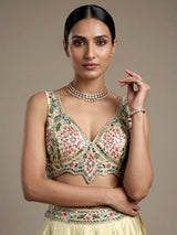Yellow womens peacock embroidered lehenga choli
