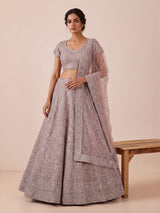 Mauve purple womens shimmer sequin lehenga