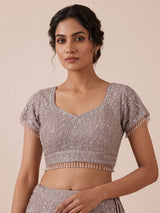 Mauve purple womens shimmer sequin lehenga