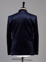 Navy blue mens zardosi crystal coat suit