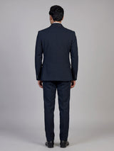 Midnight blue mens embroidered tuxedo coat suit