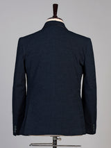 Midnight blue mens embroidered tuxedo coat suit