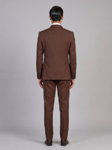 Coffee brown mens double breasted coat suit