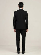Black mens metallic textured tuxedo coat suit