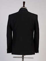 Black mens metallic textured tuxedo coat suit