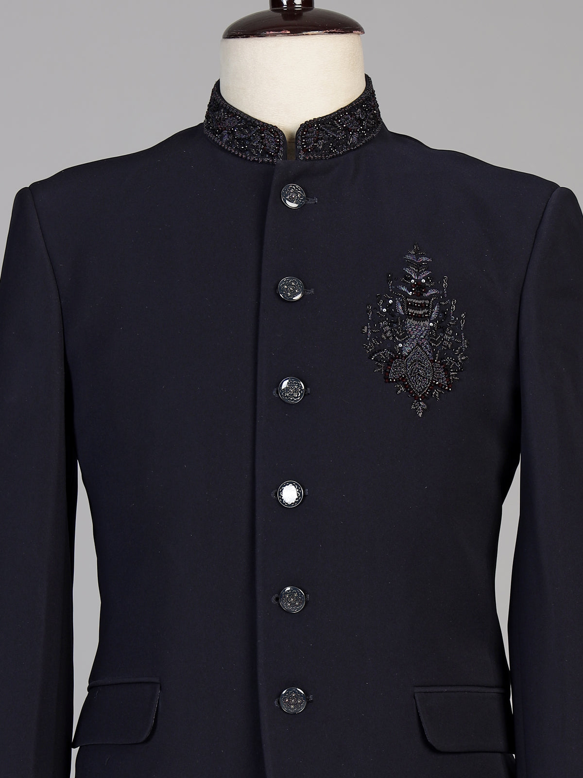 Navy mens imperial embellished jodhpuri suit