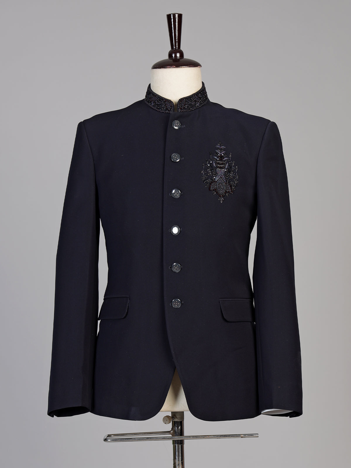 Navy mens imperial embellished jodhpuri suit