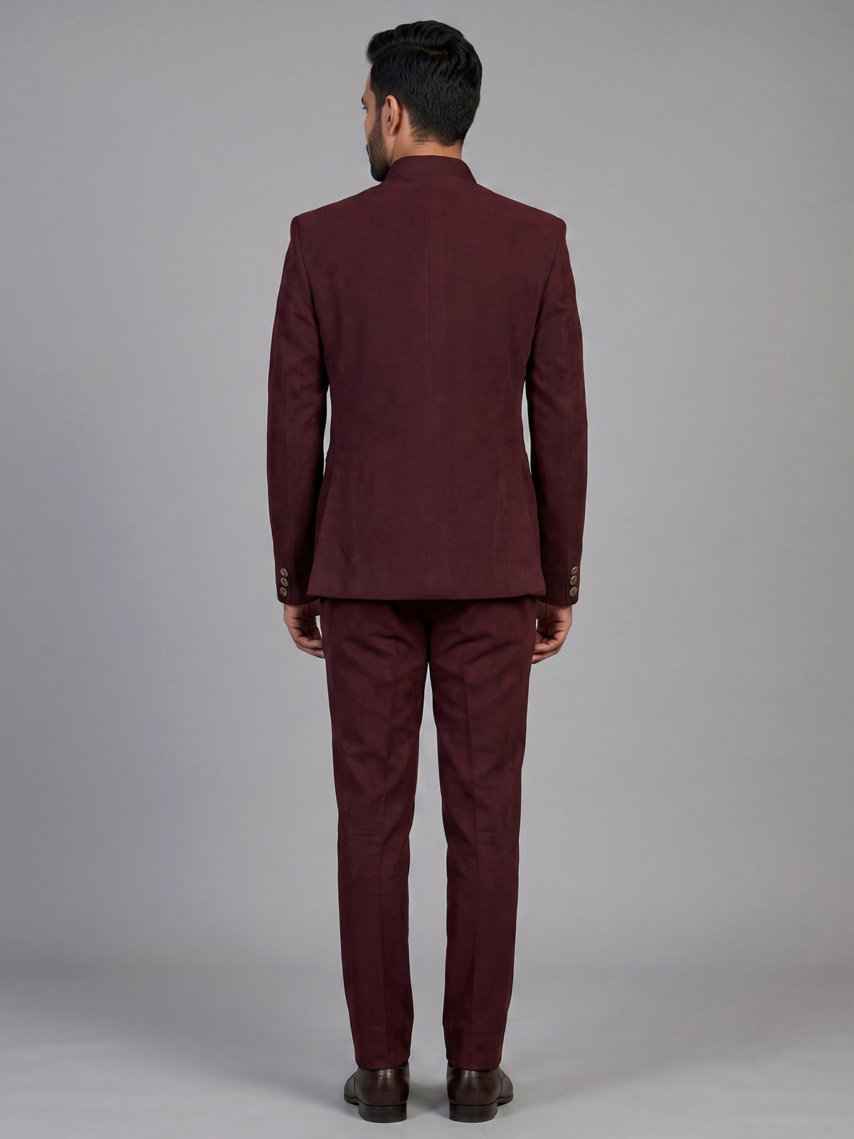 Wine mens floral zardosi jodhpuri suit