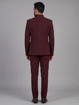 Wine mens floral zardosi jodhpuri suit