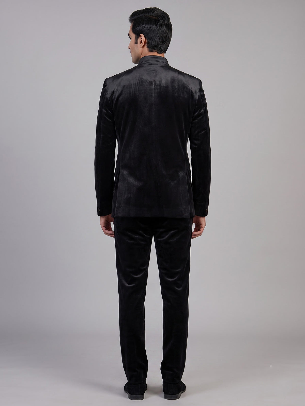 Black mens swarovski embellished jodhpuri suit