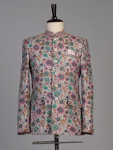 Purple mens botanical embroidered jodhpuri suit