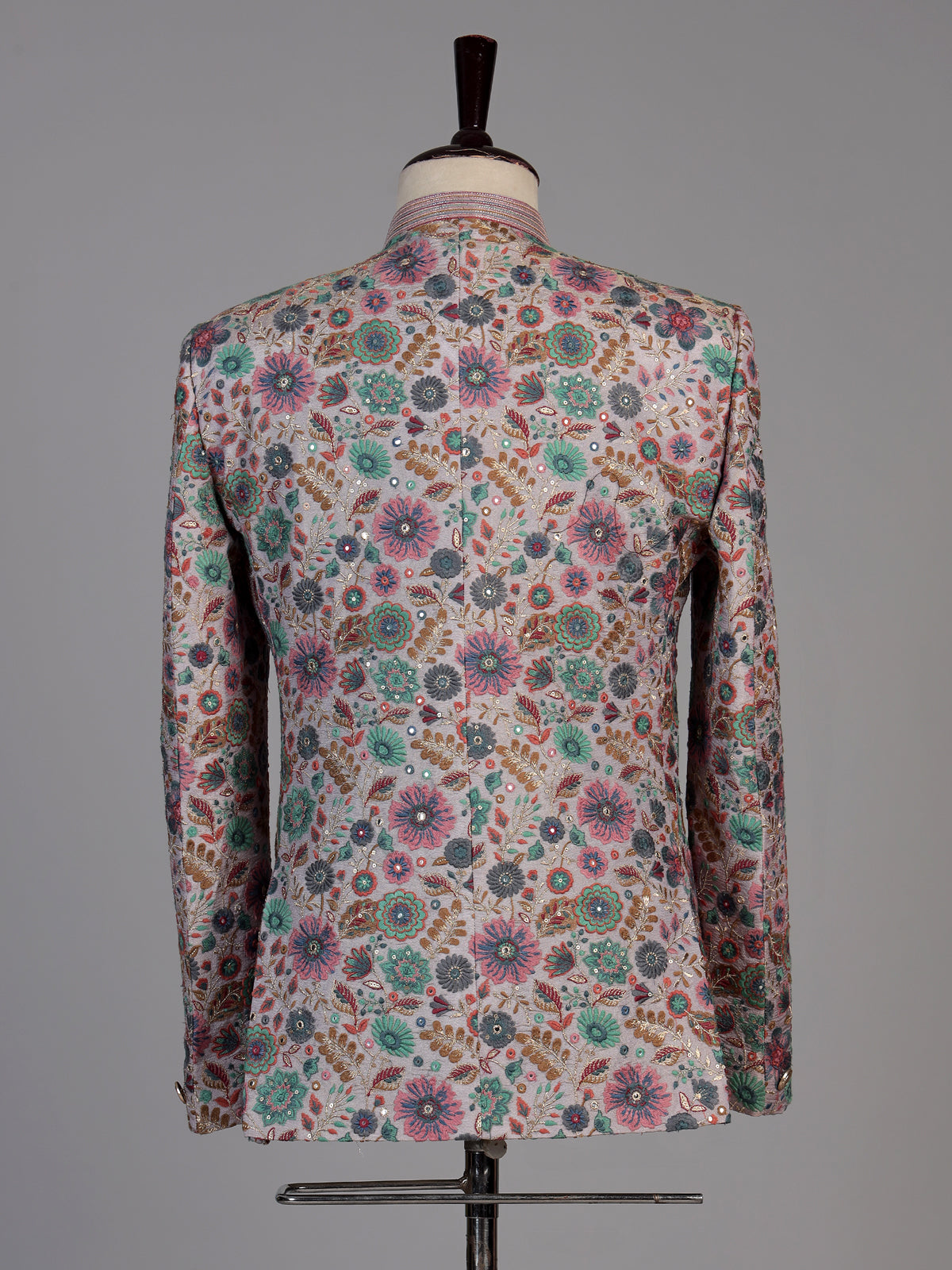 Purple mens botanical embroidered jodhpuri suit