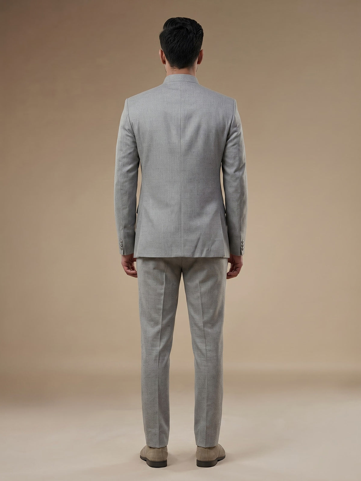 Grey mens royal medallion jodhpuri suit