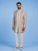 Multi color mens botanical jacket indo western