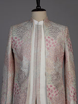 Multi color mens botanical jacket indo western