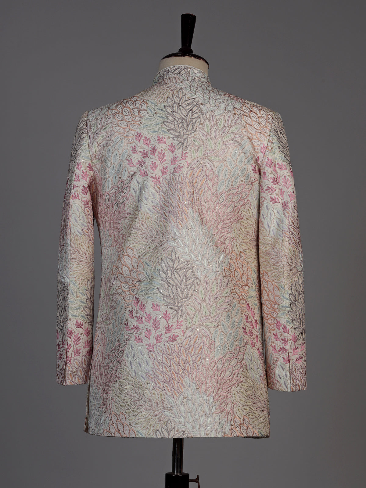 Multi color mens botanical jacket indo western
