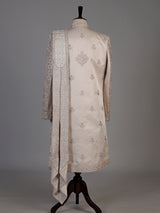 Pink embellished silk crepe sherwani for men