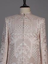 Blush pink embroidered sherwani for men