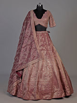 Dusty mauve pink kashmiri paisley lehenga choli for women