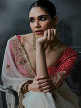 White women regal tissue organza saree