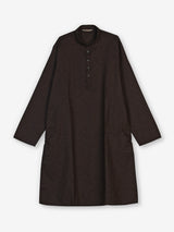 Dark coffee brown cotton kurta suit with thread weaving for men