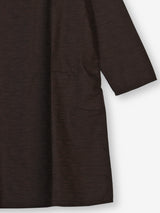 Dark coffee brown cotton kurta suit with thread weaving for men