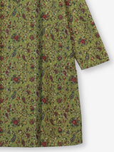 Mehendi green floral cotton silk kurta suit for celebrations for men