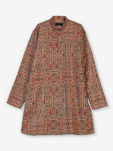 Beige silk blend printed kurta suit for festive occasions for men