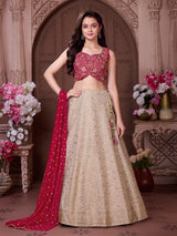 Champagne gold botanical girls lehenga choli