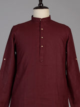 Maroon cotton waistcoat set for men with luxurious embellishments