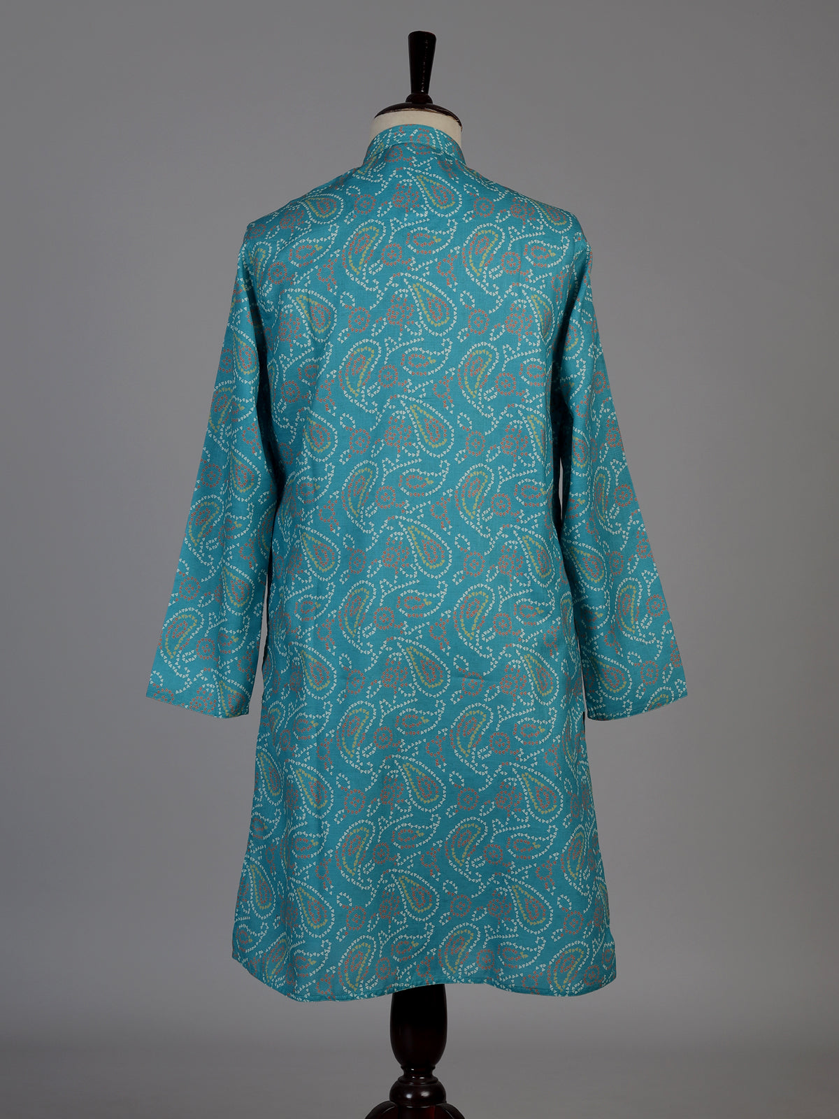 Aqua silk blend bandhani kurta suit for men festive style