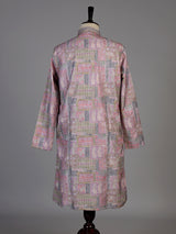 Pink silk printed kurta suit for men festive elegance